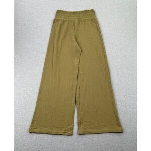 Steve Madden Wide Leg Pants Womens S Green Cotton Gauze Lightweight Pull-On
